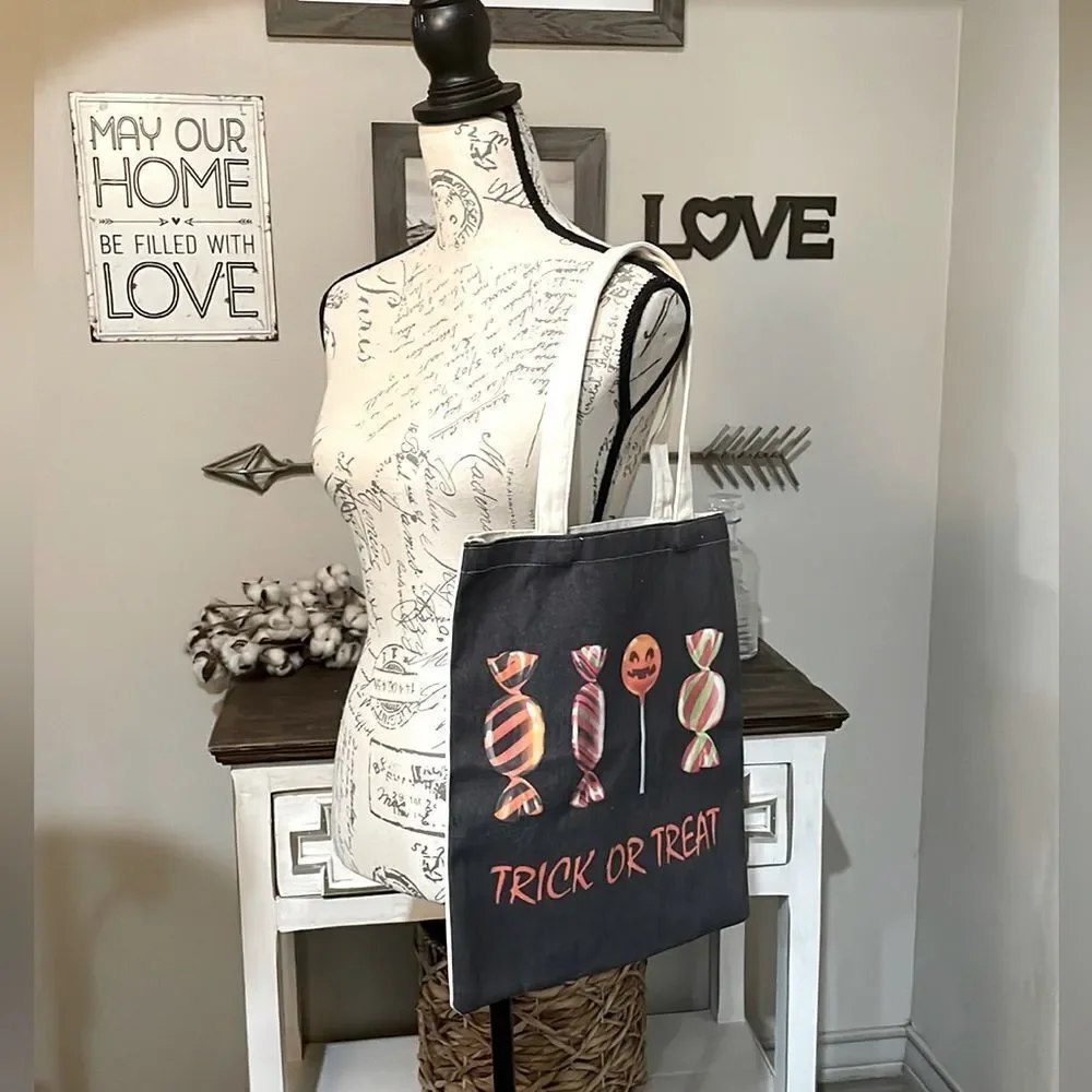 TRICK or Treat Canvas Halloween Tote